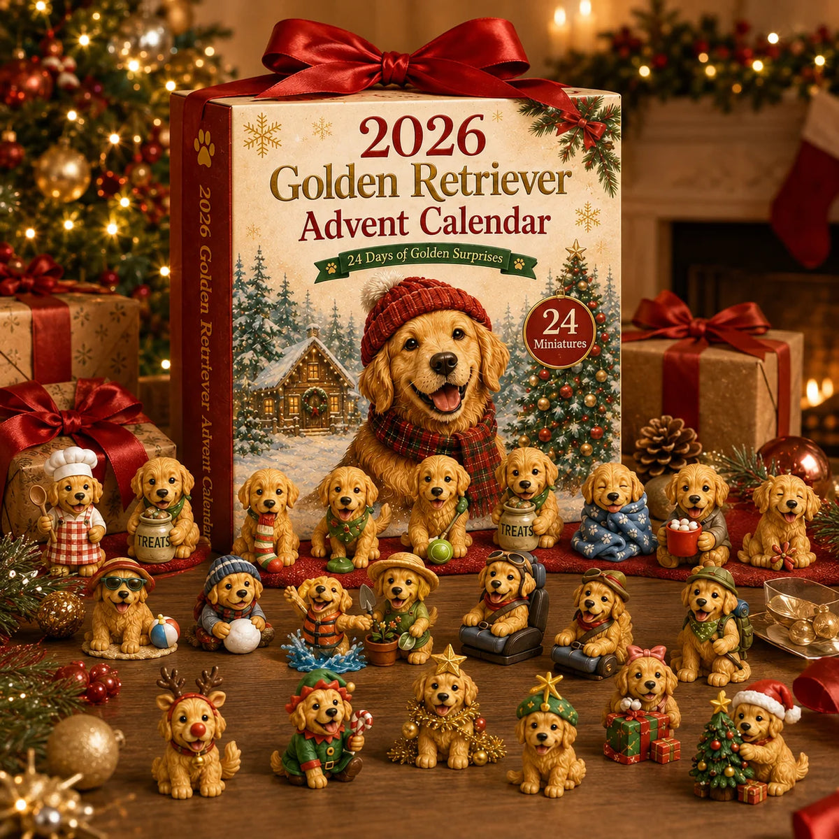 🔥last Day 49%-🐕🎄2026 Golden Retriever Advent Calendar