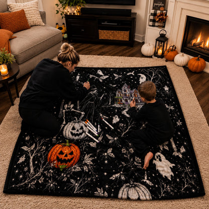 Trick Or Trace Halloween Coloring Blanket 🎃👻