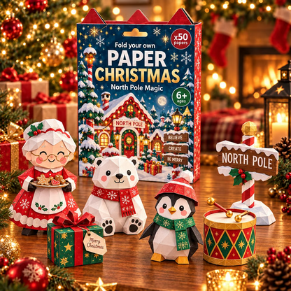 🎄✂️ Paper Christmas Craft Kit — 250 Sheets, 5 Festive Themes, DIY 3D Paper Crafts