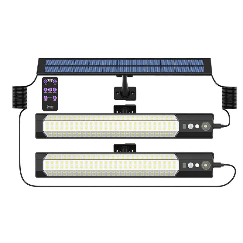 High-brightness solar wall light with motion sensor activation