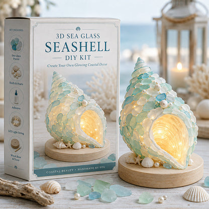 🌊🐚 DIY Ocean Sea Glass Art Kit – Handmade Light-Up Decorative Sculpture