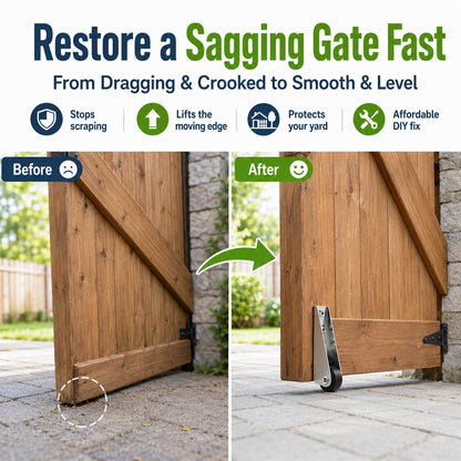 🔧 Heavy-Duty Gate Support Wheel – Anti-Sag Fence Repair Roller for Smooth, Easy Gate Movement ✨