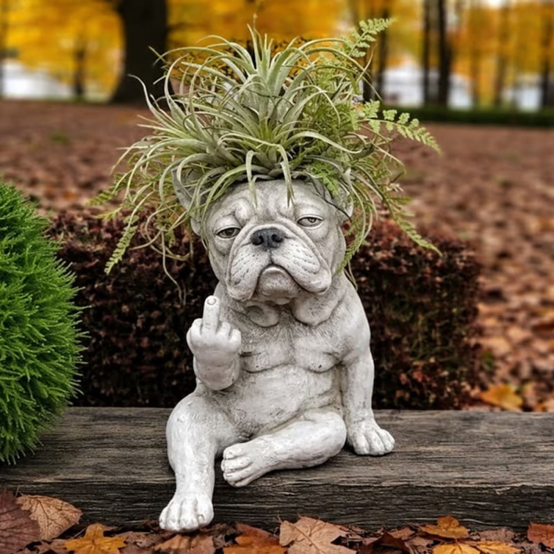 🐶 Limited-Time 58% OFF - Grumpy French Bulldog Planter (Plants not included)