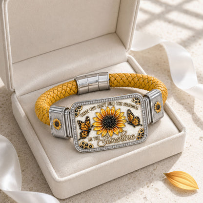 🌻“Be the Sunshine” Sunflower Butterfly Bracelet – Inspirational Handmade Braided Jewelry Gift