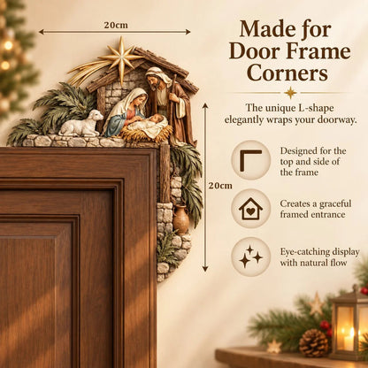 ⏳ Last Day 49% OFF –🎄Christmas Nativity Door Frame Corner Decor