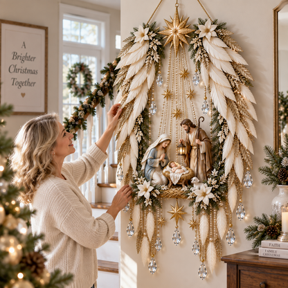 ✨ Angel Wings Nativity Light – Christian Christmas Wall Decor 👼