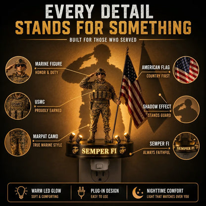 ⚓🎁 U.S. Marine Corps Semper Fi Shadow Night Light