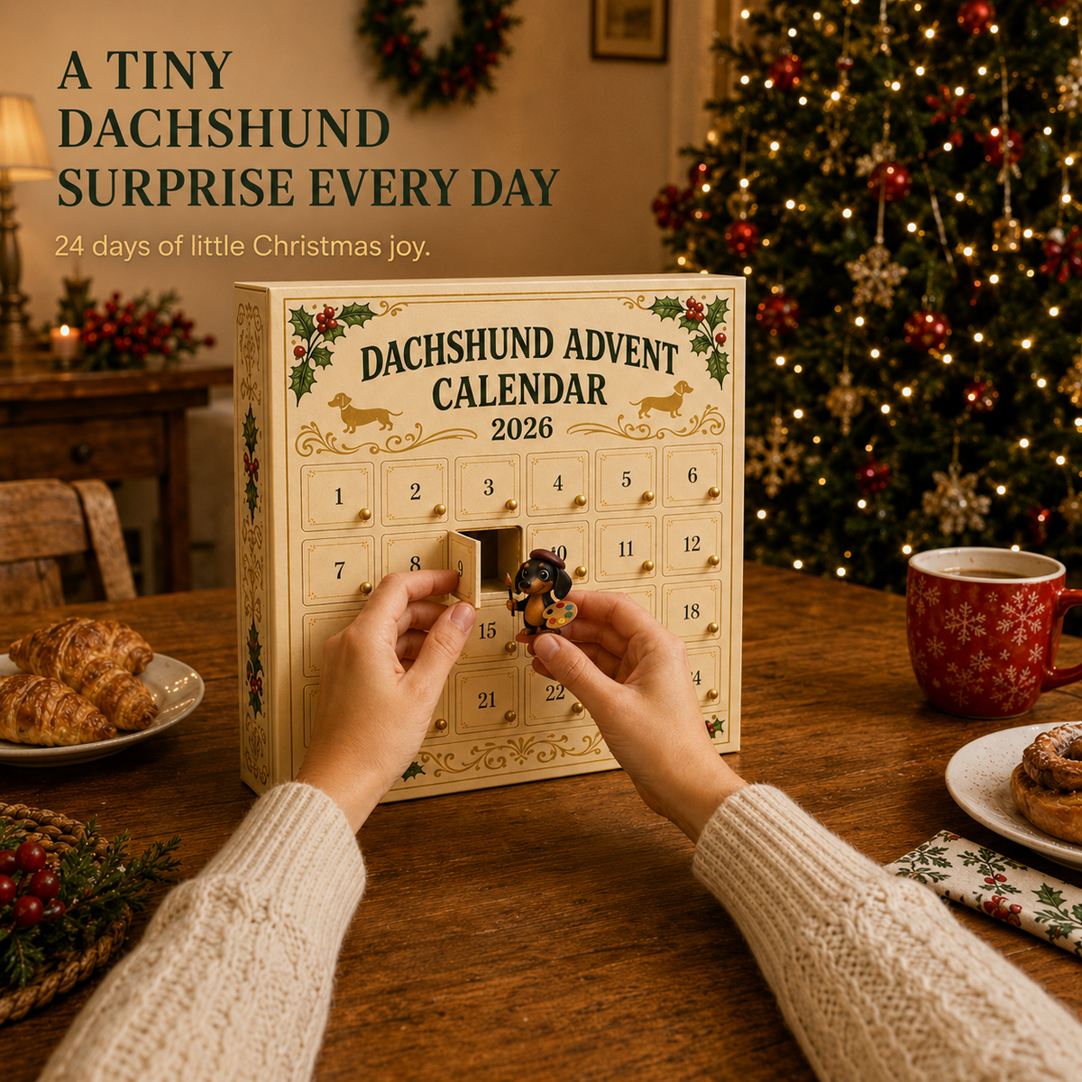 💕Last Hour 50% Off-🐶3D 2026 Dachshund Advent Calendar Blind Box