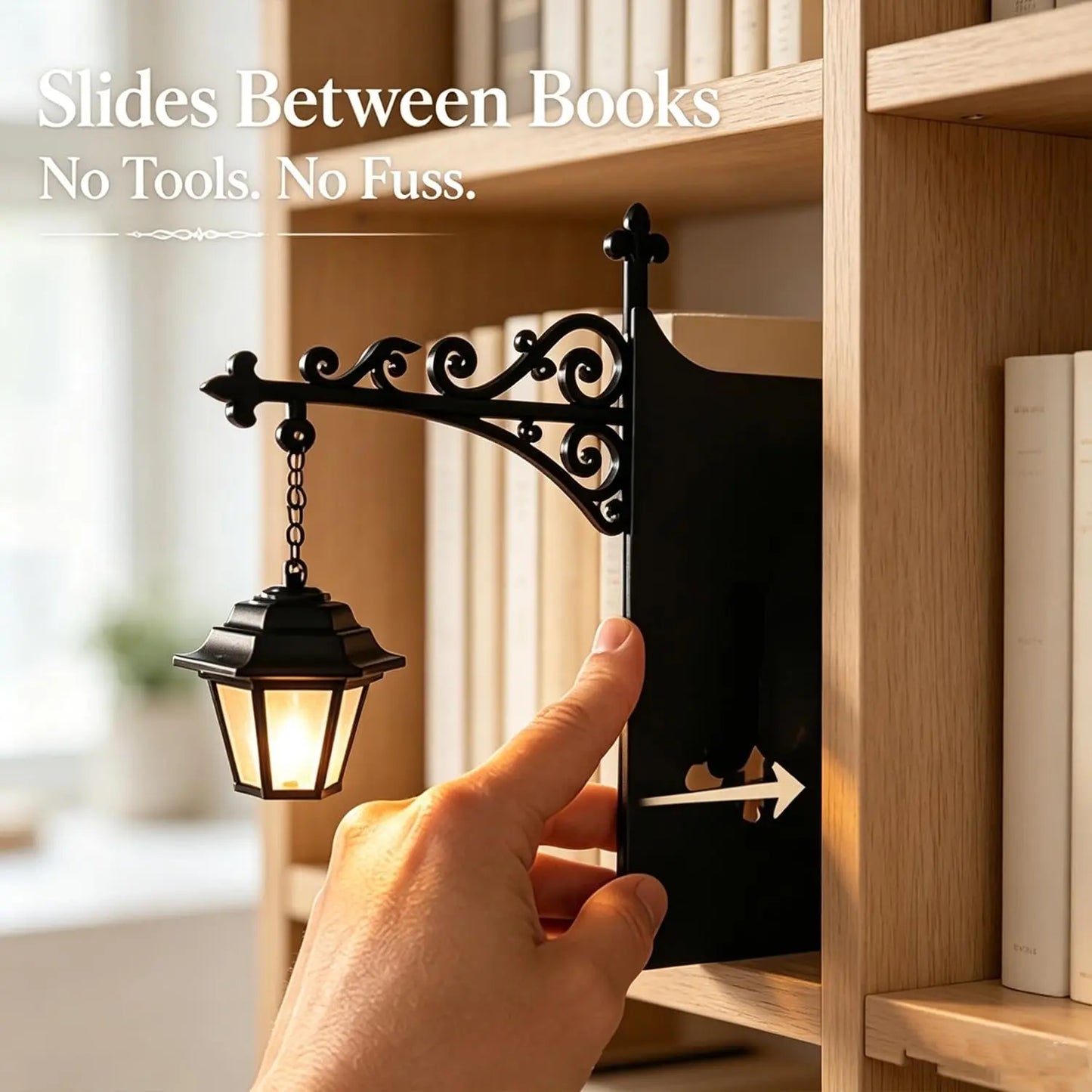 Mini Library Lantern Shelf Lamp for Cozy Reading Nook Decor