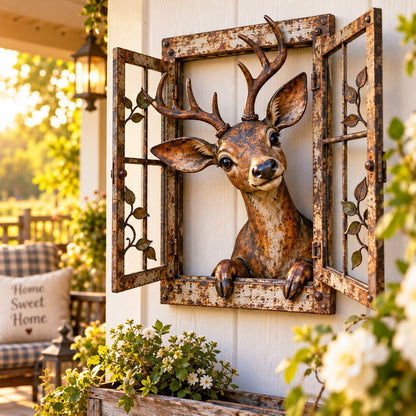 ✨ Last Day 49% OFF🐮Handcrafted Wrought-Iron "Peeking" Animal Window