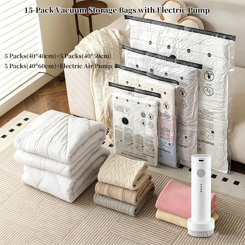 🏆 55K+ SOLD! 📦Vacuum Storage Bags with Electric Pump