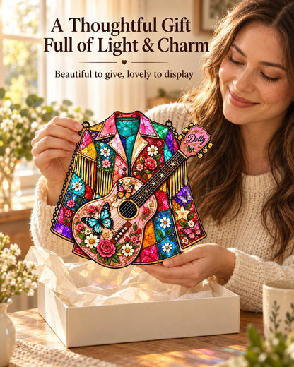 ⏰ LAST DAY 49% OFF - 💃 Handmade Dolly Parton “Coat of Many Colors” Stained Glass Suncatcher
