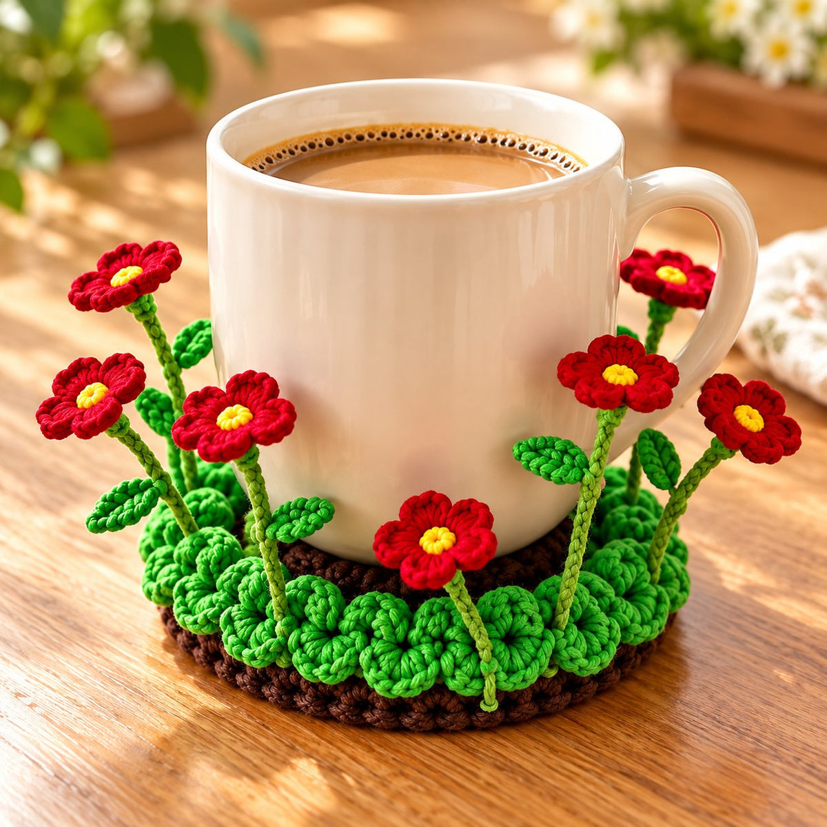 ✨ Last Day – 60% OFF!🌟Handmade Crochet Floral Coaster | Everlasting Table Art 🌸