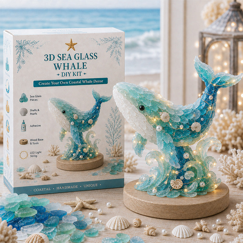 🌊🐚 DIY Ocean Sea Glass Art Kit – Handmade Light-Up Decorative Sculpture