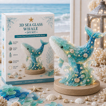 🌊🐚 DIY Ocean Sea Glass Art Kit – Handmade Light-Up Decorative Sculpture
