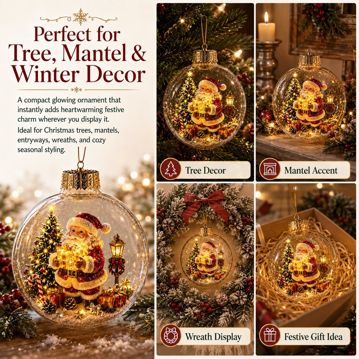 🎄Light Up Christmas Diorama Ornamen – A Magical Mini Winter Wonderland for Your Holiday Home