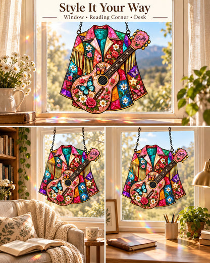 ⏰ LAST DAY 49% OFF - 💃 Handmade Dolly Parton “Coat of Many Colors” Stained Glass Suncatcher