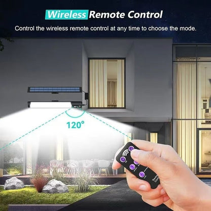 High-brightness solar wall light with motion sensor activation