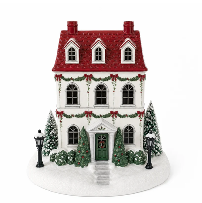 ✨🎄Christmas House Essential Oil Diffuser – 🏘️Glowing Holiday Decor with Chimney Mist🌿