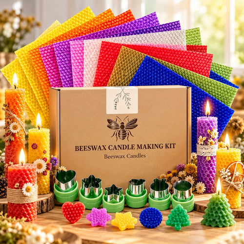 🔥 LAST DAY 49% OFF-🕯️DIY Beeswax Candle Making Kit (12-Piece Set) – Create Your Own Cozy Glow!