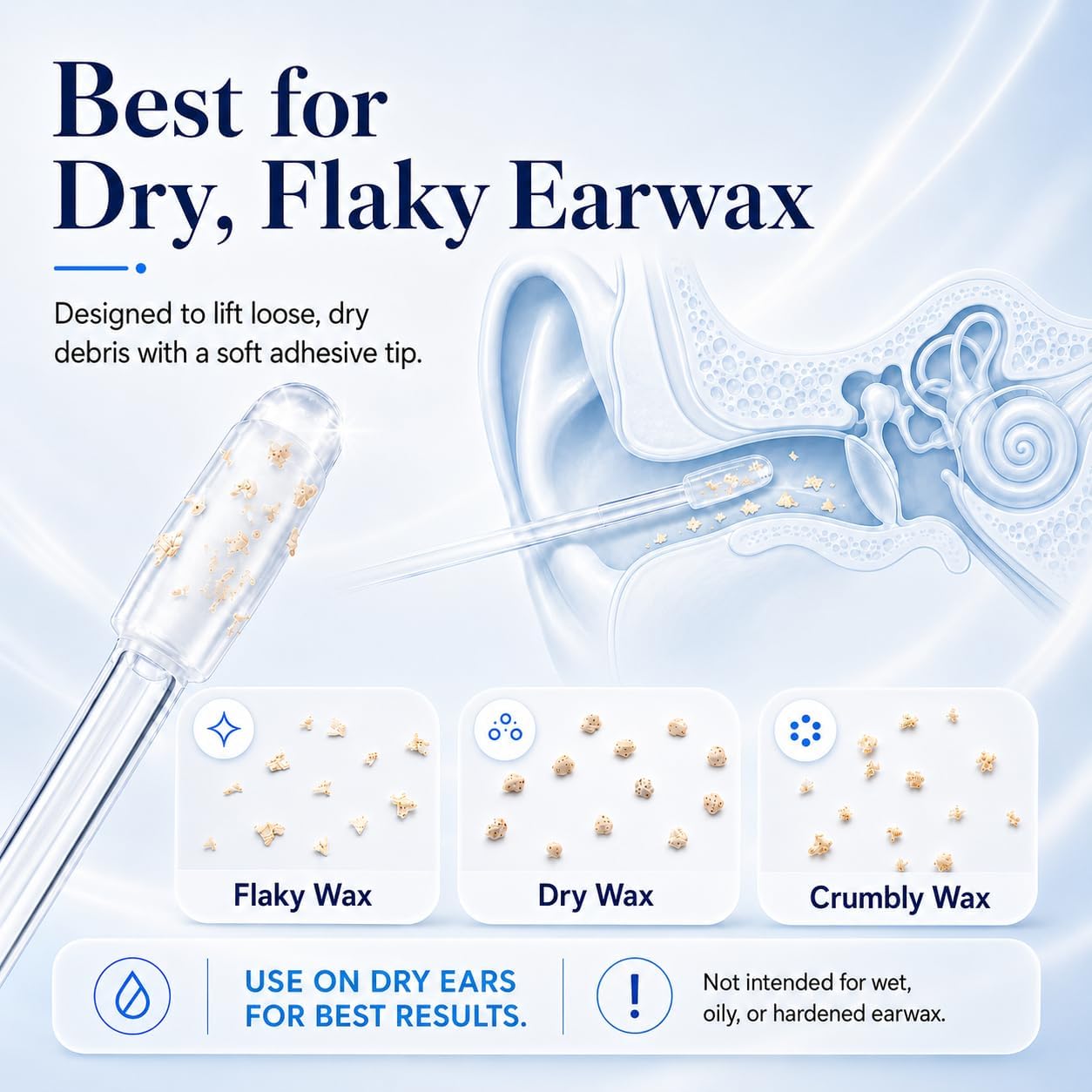 👂 Sticky Ear Cleaning Sticks – Reusable Adhesive Ear Picks, Soft Swabs for Gentle Ear Care