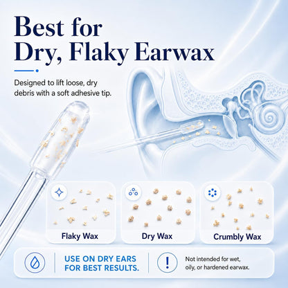 👂 Sticky Ear Cleaning Sticks – Reusable Adhesive Ear Picks, Soft Swabs for Gentle Ear Care