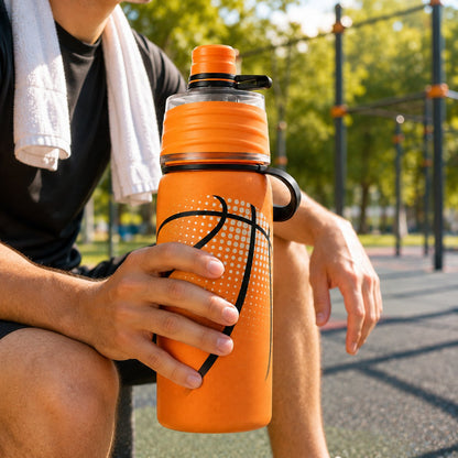 🏀 Basketball Gift Sale 49% OFF - Outdoor portable large-capacity spray sports water bottle