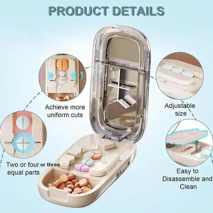24-Hour Flash Deal⏰Upgrade-Designed Compact 3-in-1 Pill Splitter Organizer
