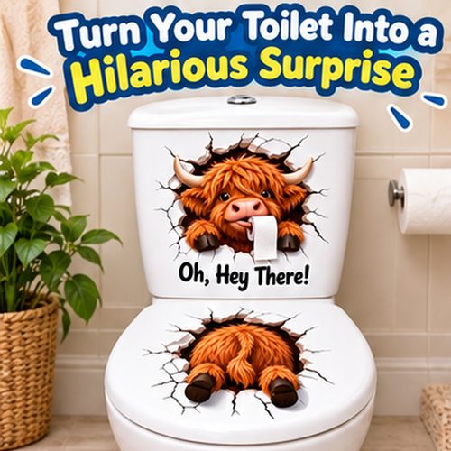 😂 "Bathroom Buddy" — Removable, Fun 3D Toilet Decals | Create Quirky Bathroom Decor or the Perfect Prank Gift 🦝