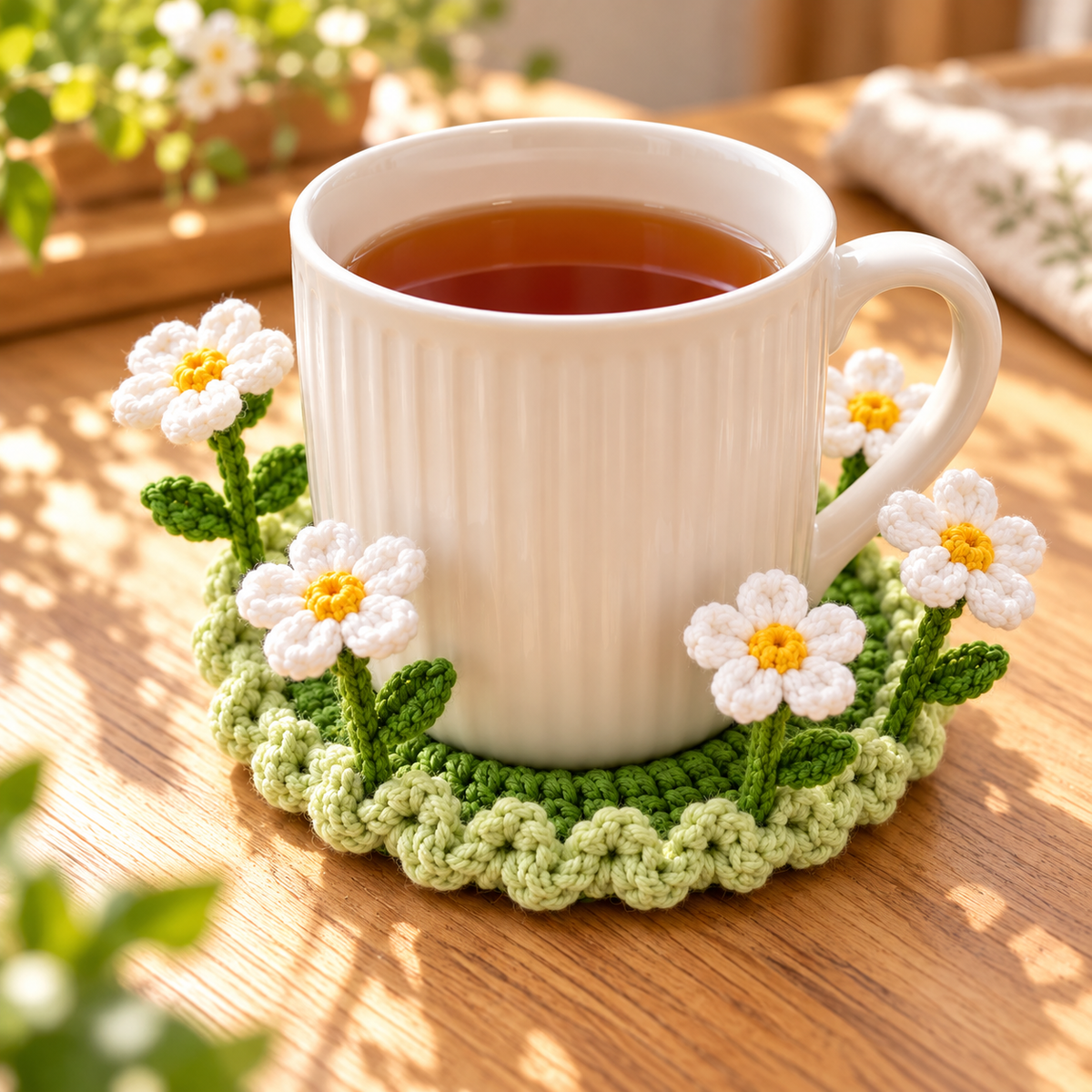 ✨ Last Day – 60% OFF!🌟Handmade Crochet Floral Coaster | Everlasting Table Art 🌸