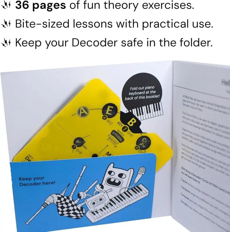🔥LAST DAY 50% OFF - 🎵 Master Music Theory Faster | Circle of Fifths Decoder & 36-Page Workbook Set