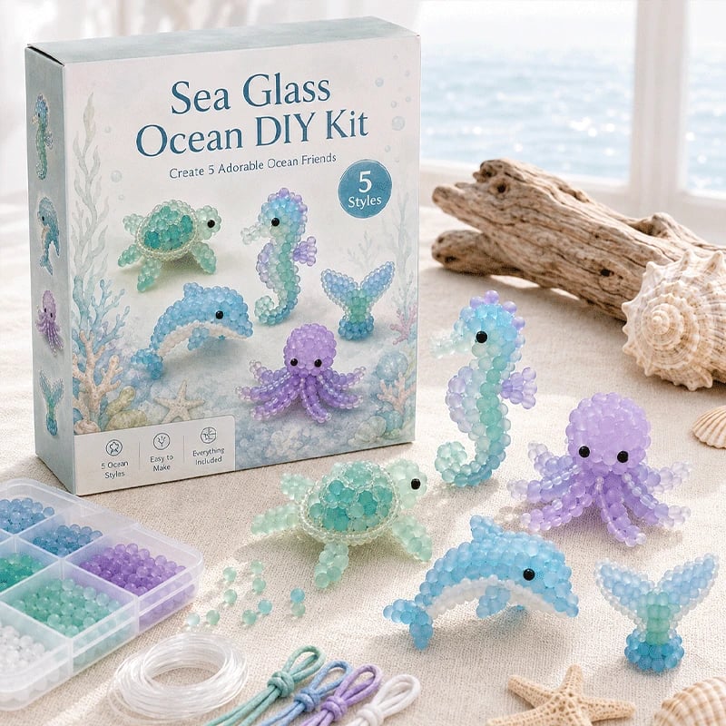 🔥LAST DAY 50% OFF 🐳🌊 Frosted Sea Glass Beading Kit