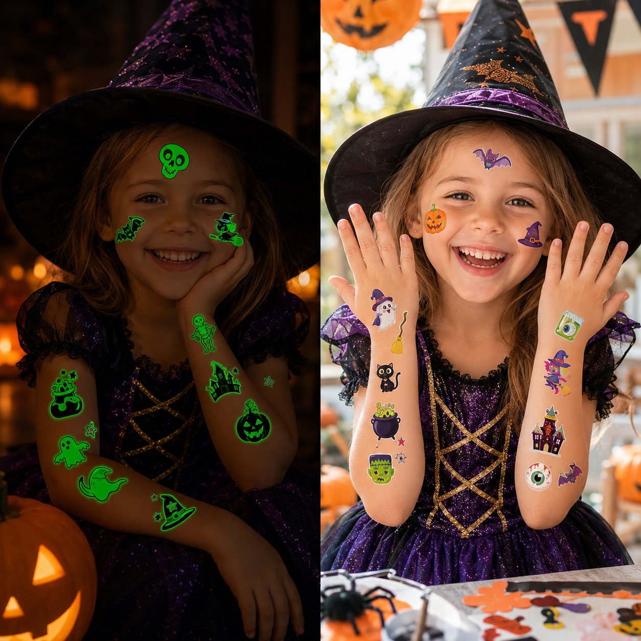🎃✨ Spooky Glow Tattoos – Halloween Temporary Body Art That Lights Up The Night