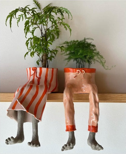 ✨ Cute Legged Human-Shaped Planter Pot Funny Resin Plant Pot