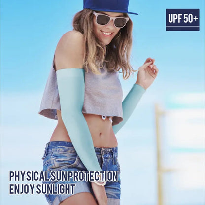 ☀️ UPF 50+ Cooling Arm Sleeves – Sun Protection for Men & Women, Breathable Compression Sleeves for Outdoor Sports, Football, Running & Cycling