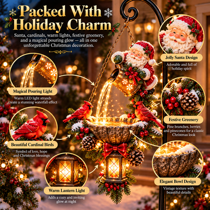 🔥Last Day 50% OFF-🎄 Santa’s Magical Light Pour – Cardinal Christmas Hanging Garden Lantern