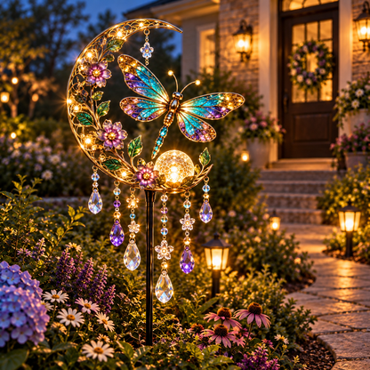 ⏳ Last Day 50% OFF-✝️✨ Cross and Lily Solar Garden Wind Chime Light