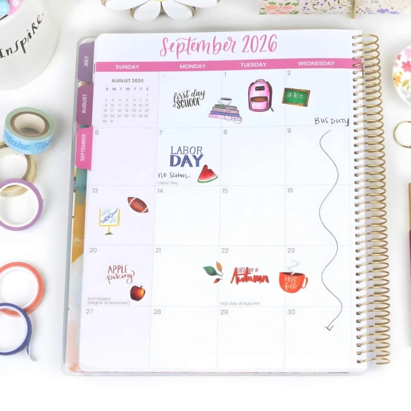 📚🧑‍🏫Teacher Appreciation Gift 2026-27 Dated Planner 13 Month Classroom Organizer