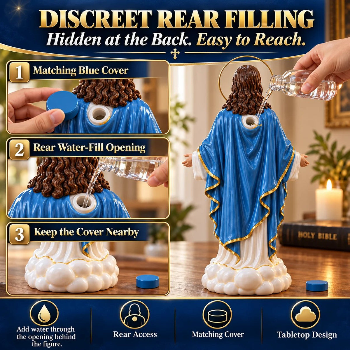 🔥 Last Day 50% OFF ✝️✨ Holy Mist Humidifier —  Daytime Décor, Evening Glow☁️💛