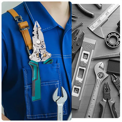 ❤️16 in 1 Wire Stripper Twister for Cutting and Pulling Wires,Cable Scissors,Voltage Tester Pliers, 12V to 250V Live,Null,Hot Wire Judgment AC DC, Audible and Flashing LED Alarms