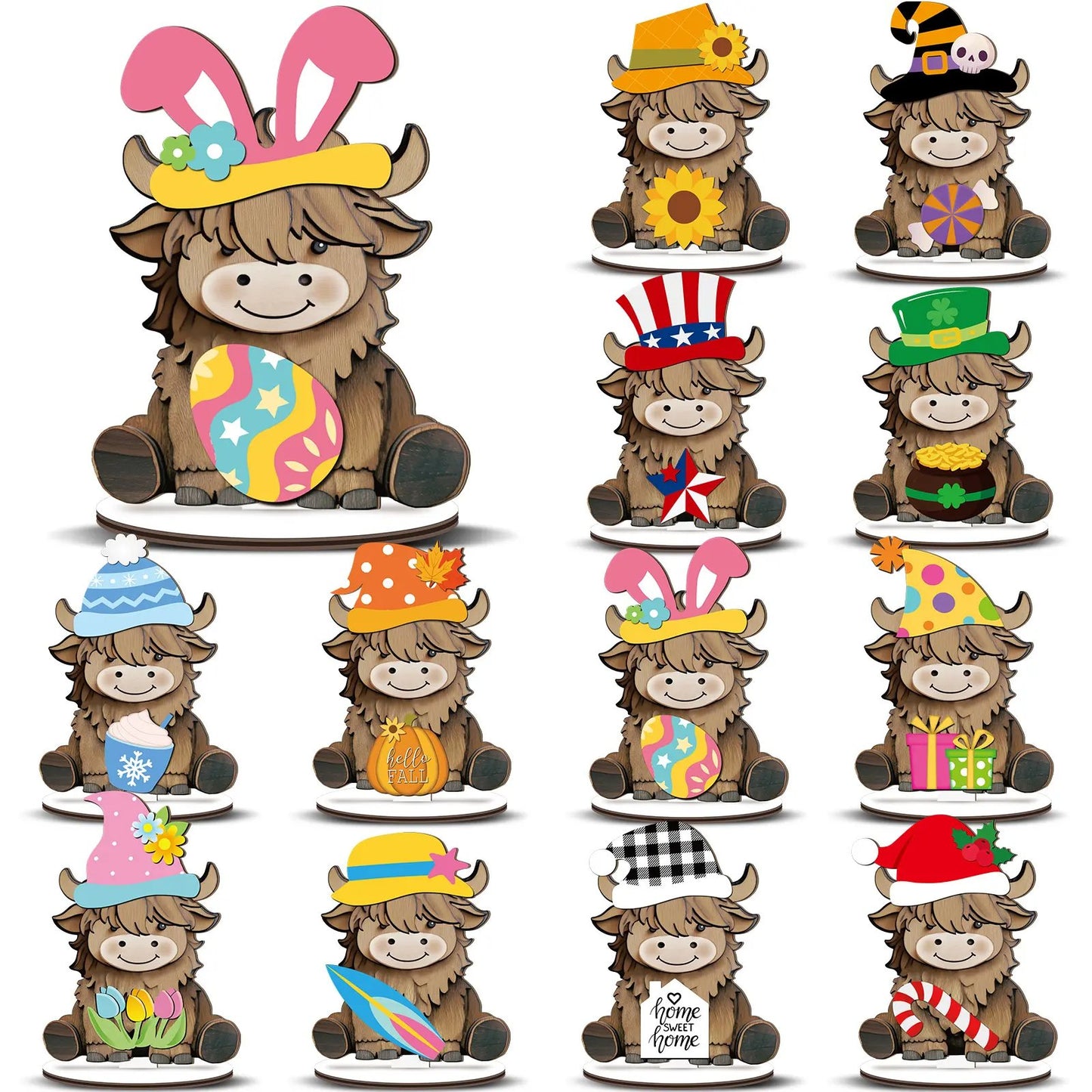 Hot Sale🔥Cute Animals Sign Easter Gift Cat Wooden Sign Desk Decor