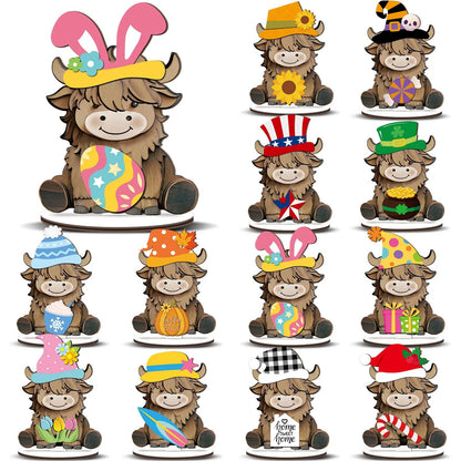 Hot Sale🔥Cute Animals Sign Easter Gift Cat Wooden Sign Desk Decor