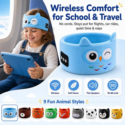 Kids Wireless Headphones, Over Ear Headphones for Children & Toddlers, with Thin Speakers & Super Soft Fleece Headband