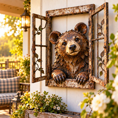 ✨ Last Day 49% OFF🐮Handcrafted Wrought-Iron "Peeking" Animal Window