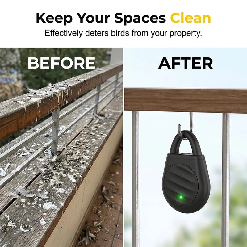 🔥Limited time offer Buy 3 get 2 free！🐦No more trouble from birds, beasts and locusts！Portable Ultrasonic Bird Repellent Keychain