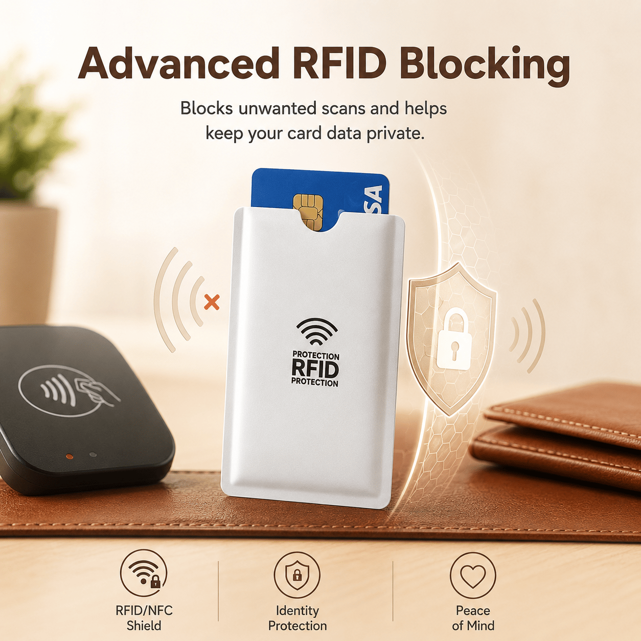 🔒💳 Metallic RFID Blocking Credit Card Sleeve