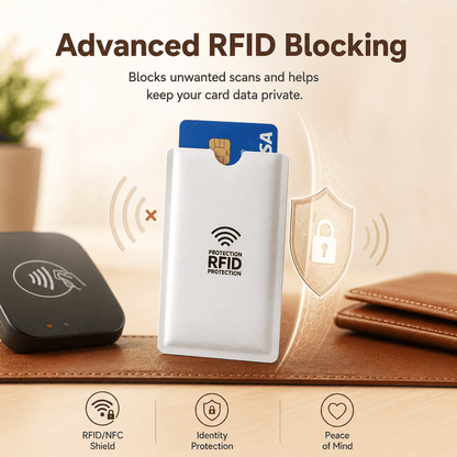 🔒💳 Metallic RFID Blocking Credit Card Sleeve