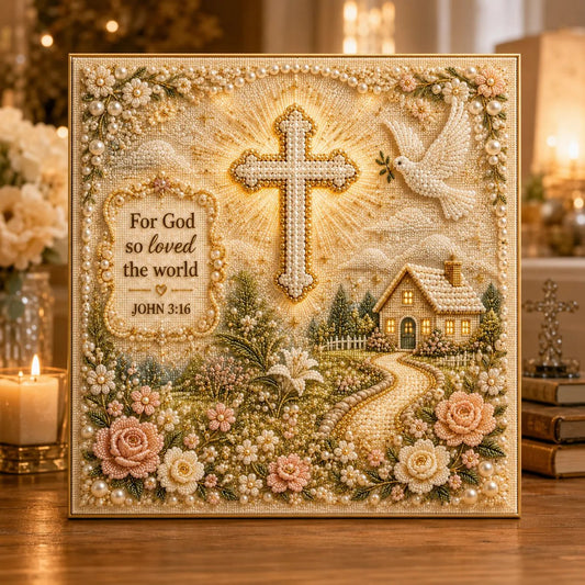 🌿Garden of Faith 3D Pearl Art Kit – Christian Scripture DIY Decor 🙏