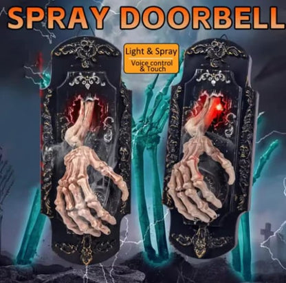 🔥HOT SALE🔥🕸️ Gothic Skeleton Hand Doorbell – Motion Activated Haunted Door Decoration💀🎃