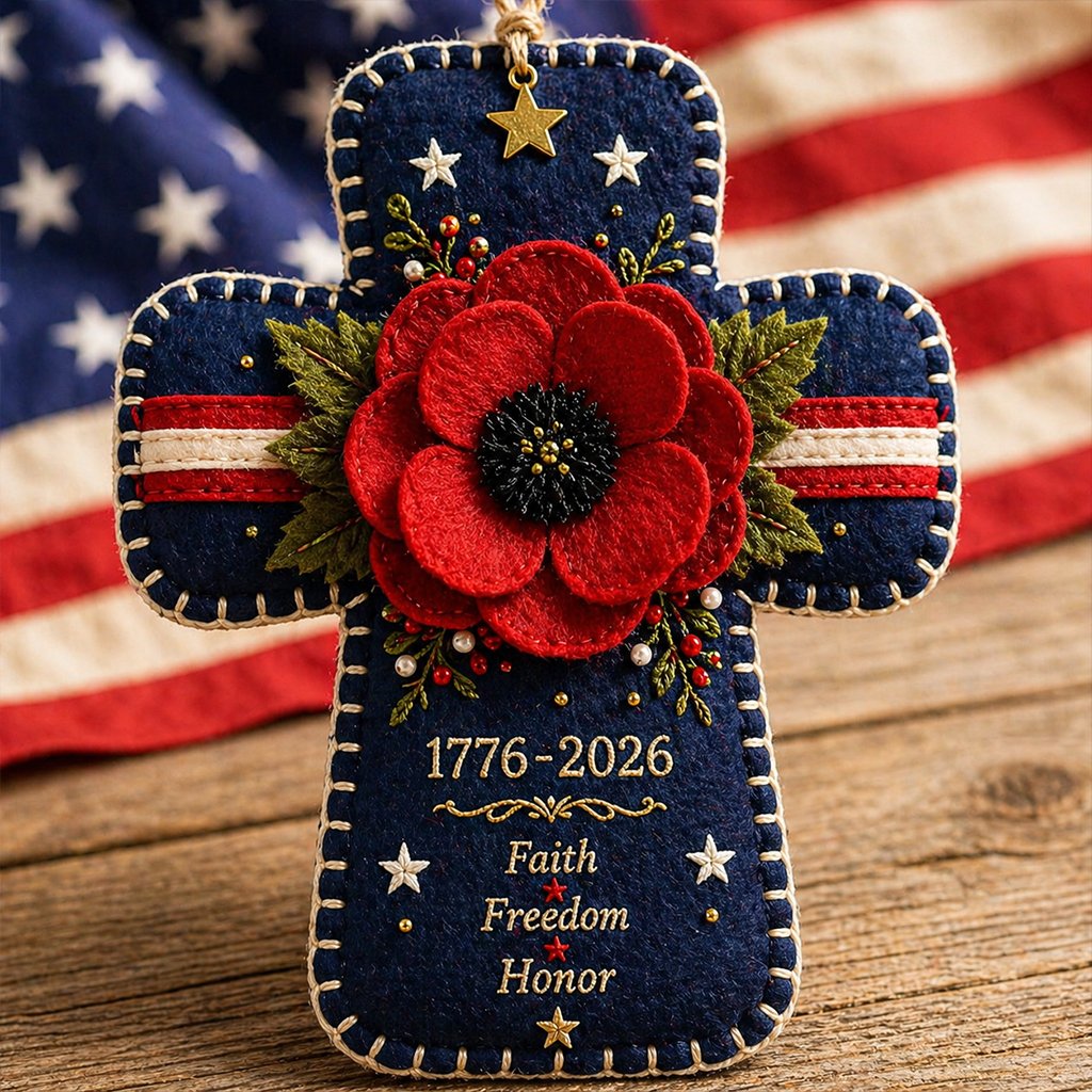 🎉DIY Patriotic Poppy Cross Ornament Kit